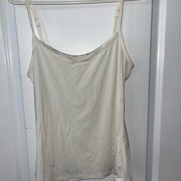 Tops - Women's Cream Lace-Trim Cami Tank Top